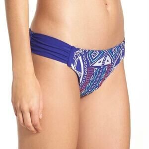 Trina Turk Jakarta Blue Embroidered Swim Bikini Bottom Size Small